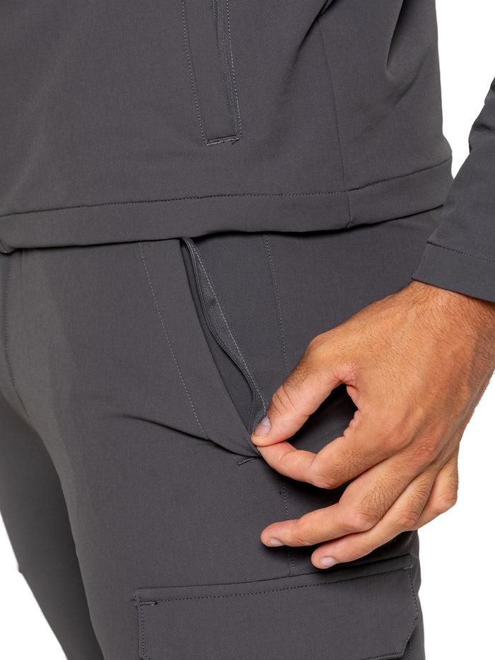 Enzo Jeans Santiago Stretch Cargo Jacket And Pants Set - Grey