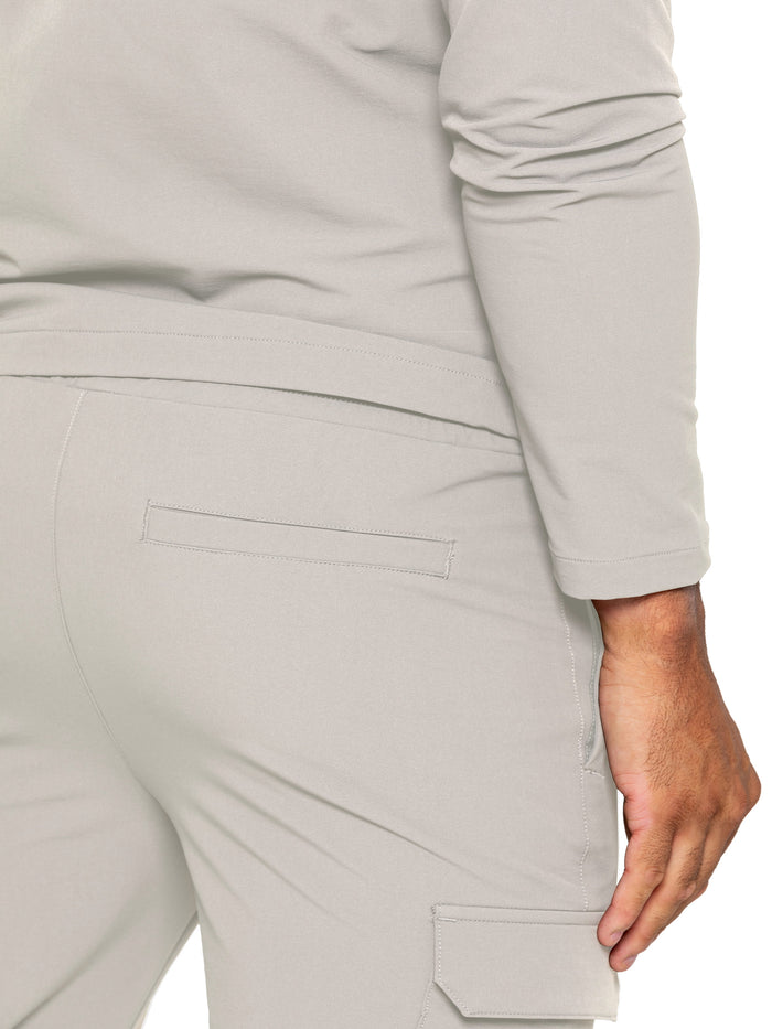 Enzo Jeans Santiago Stretch Cargo Jacket And Pants Set - Stone