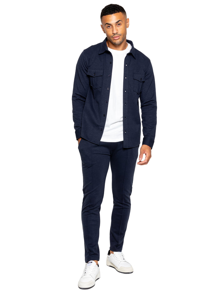 enzo jeans Santino Casual Overshirt and Trouser Set - Navy