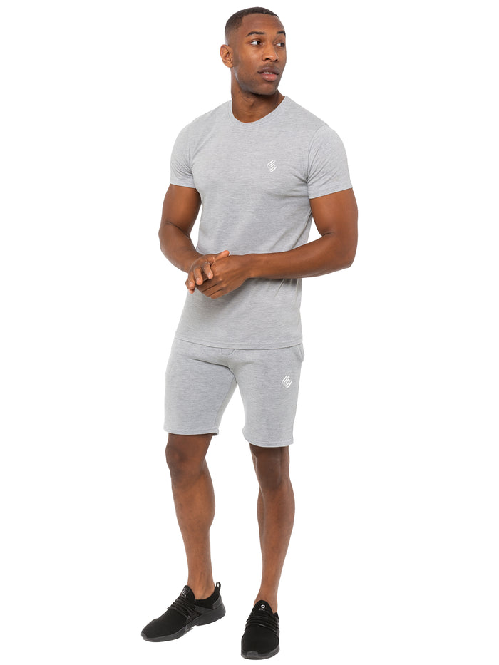 enzo jeans Slim Fit T-Shirt and Fleece Shorts Set - Grey