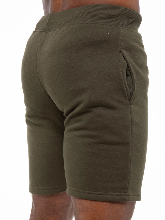 Enzo Jeans Slim Fit T-Shirt And Fleece Shorts Set - Khaki