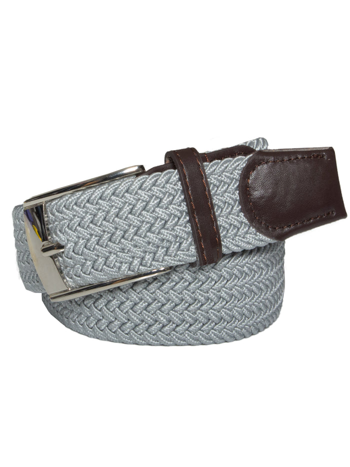Enzo Jeans Unisex Elasticated Woven Belt - Light Grey
