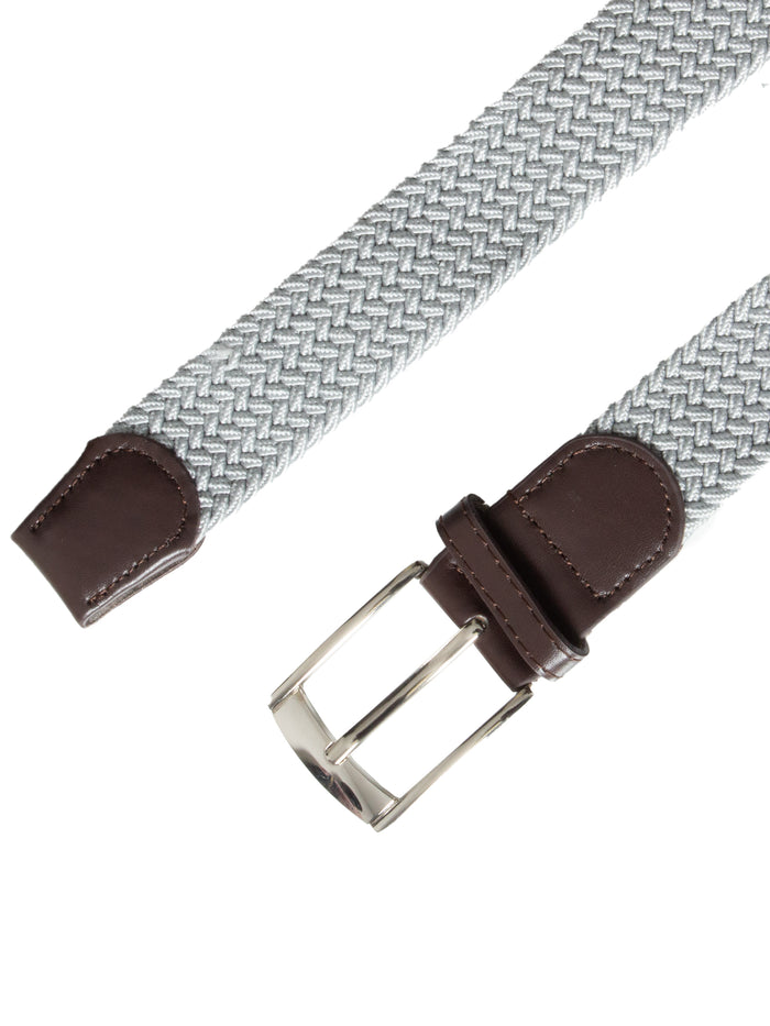 Enzo Jeans Unisex Elasticated Woven Belt - Light Grey
