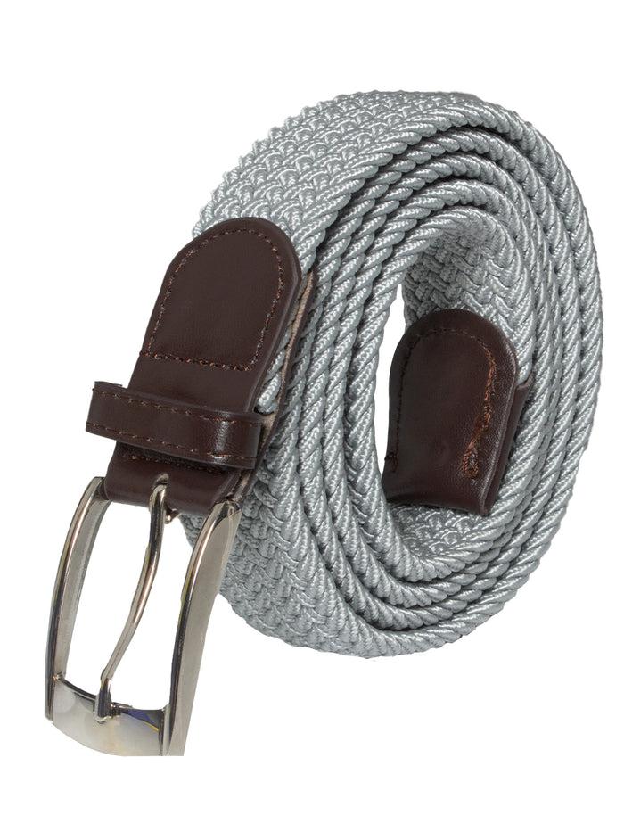 enzo jeans Unisex Elasticated Woven Belt - Light Grey