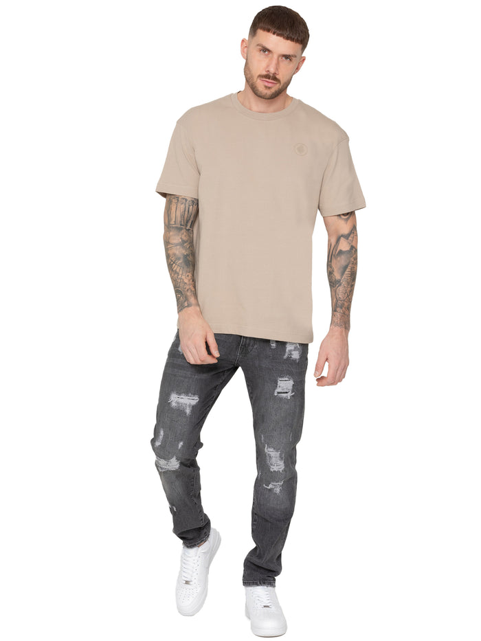 Enzo Jeans Wyatt Essential Oversized T-Shirt - Oatmeal
