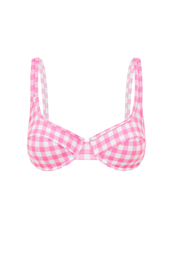 ephemera BLUSH GINGHAM BALCONETTE BRA
