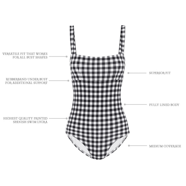 Ephemera CLASSIC GINGHAM BANDEAU ONE PIECE