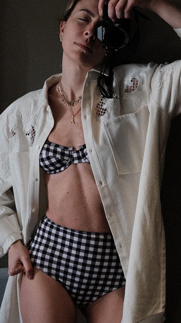 Ephemera CLASSIC GINGHAM HIGH WAISTED PANT
