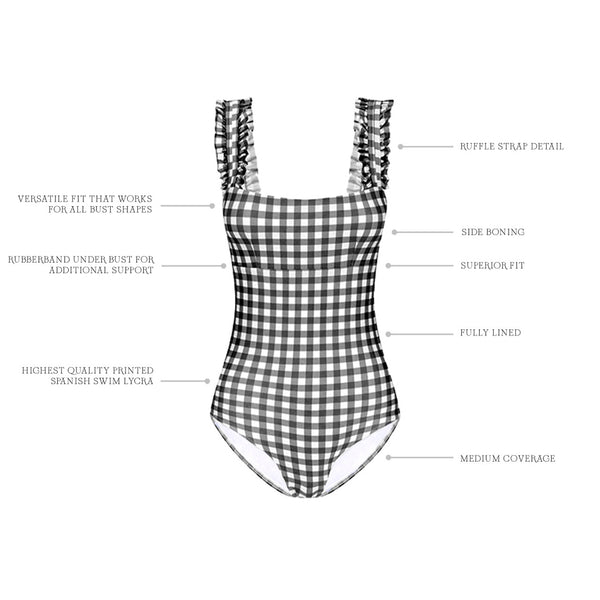 Ephemera CLASSIC GINGHAM RUFFLE ONE PIECE