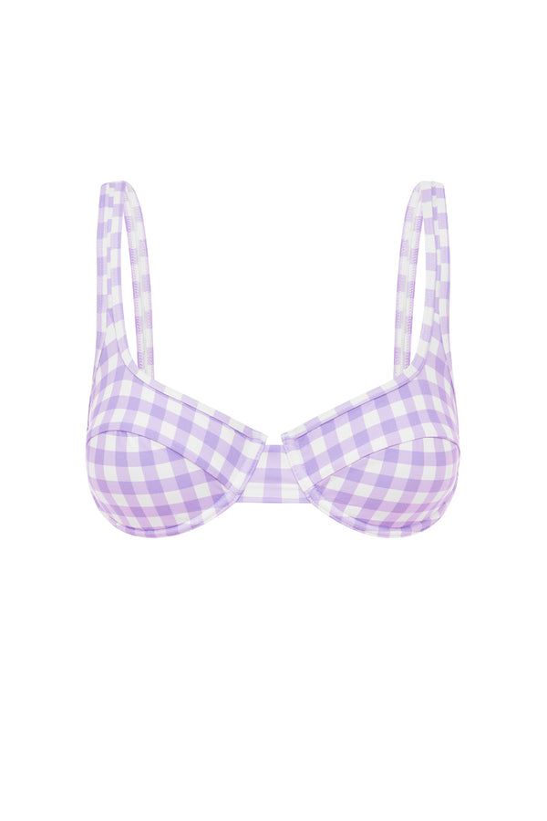 ephemera LILAC GINGHAM BALCONETTE BRA