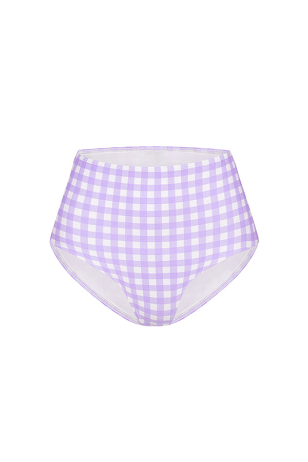 ephemera LILAC GINGHAM HIGH WAISTED PANT