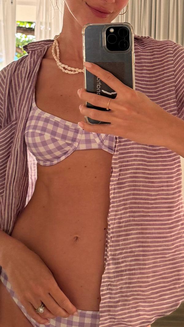 Ephemera LILAC GINGHAM MINI PANT