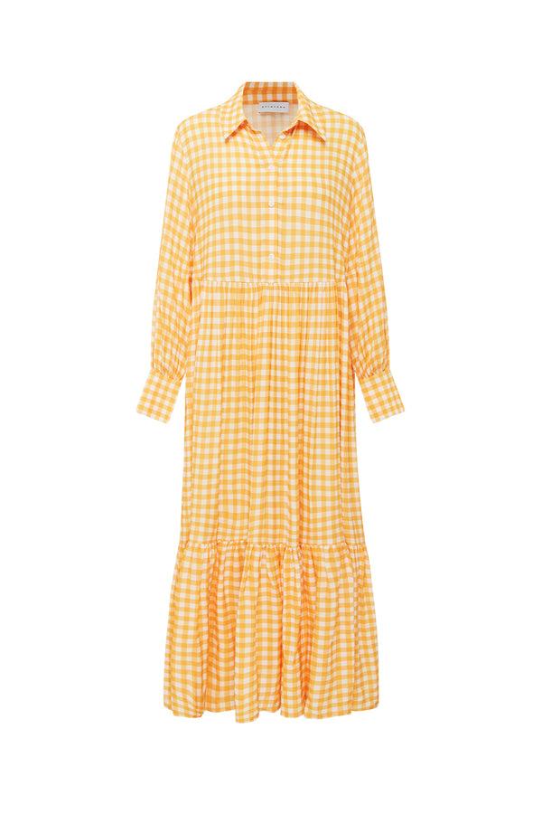 ephemera MARIGOLD GINGHAM BUTTON DOWN MAXI