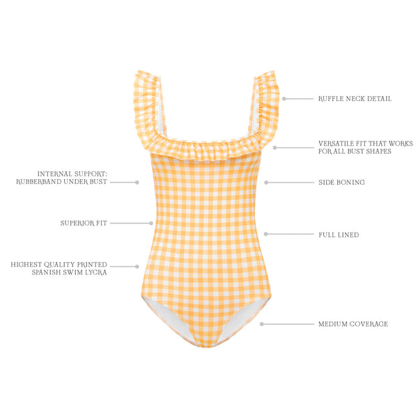 Ephemera MARIGOLD GINGHAM FLOUNCE ONE PIECE