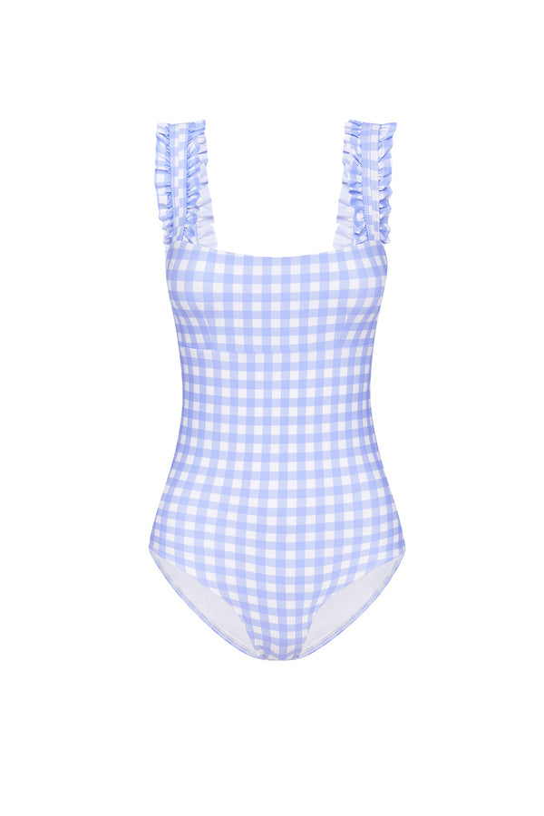 ephemera SKY GINGHAM RUFFLE ONE PIECE