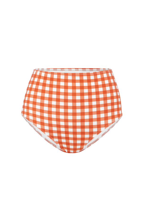 ephemera TERRACOTTA GINGHAM HIGH WAISTED PANT