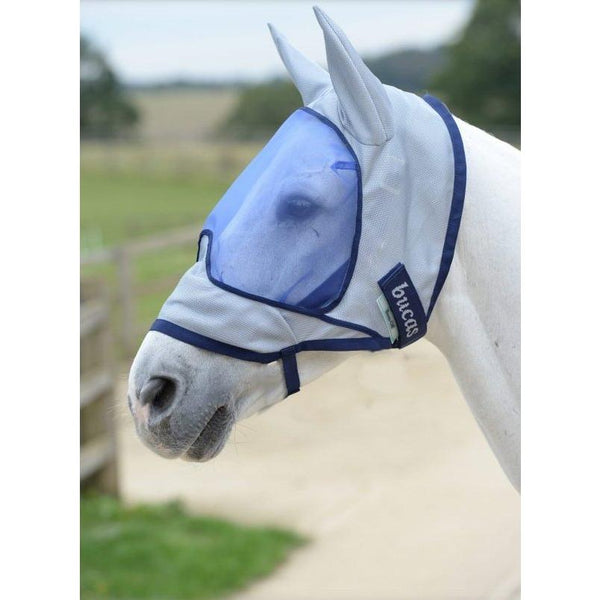 equisafety Buzz-Off De Luxe Fly Mask- With Ears Blue