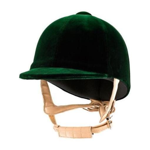 equisafety Champion CPX Supreme Velvet Riding Hat - Green