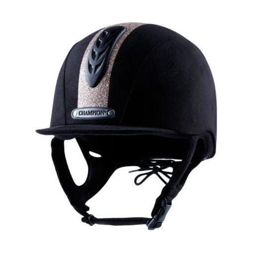 equisafety Champion Junior X-Air Dazzle Plus - Riding Hat - Black/Rose Gold