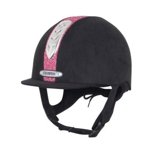 equisafety Champion Junior X-Air Dazzle Plus - Riding Hat - Black/Pink