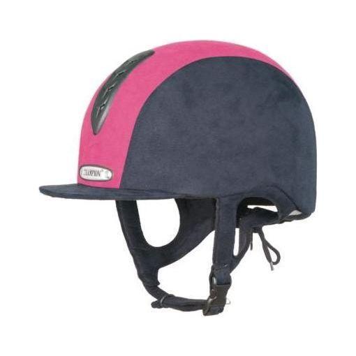 equisafety Champion Junior X-Air Plus - Riding Hat - Navy/Hot Pink