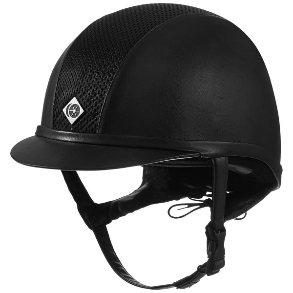 equisafety Charles Owen AYR8 PLUS Leather Look - Riding Hat - Black