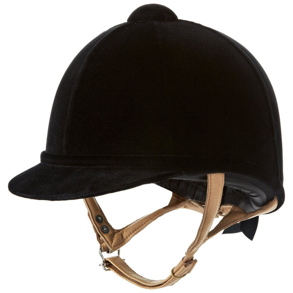 equisafety Charles Owen Fian Velvet Riding Hat - Black