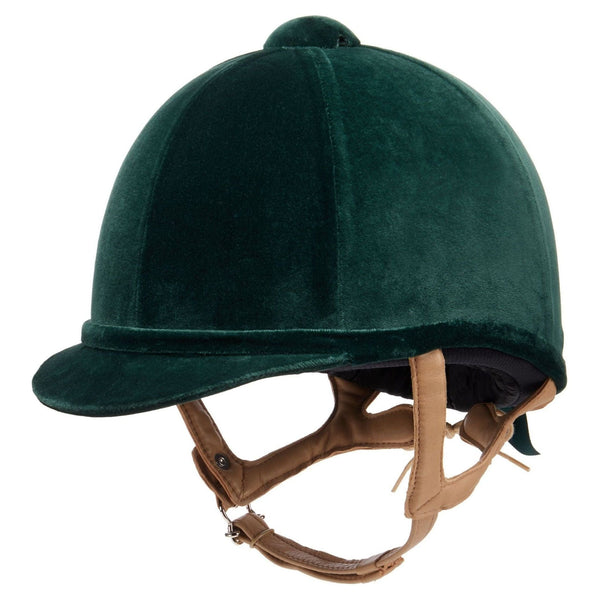 equisafety Charles Owen Fian Velvet Riding Hat - Green