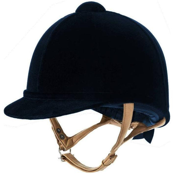 equisafety Charles Owen Fian Velvet Riding Hat - Navy