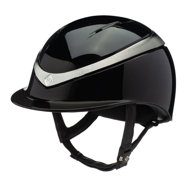 equisafety Charles Owen HALO- Riding Hat - Black/Platinum Gloss