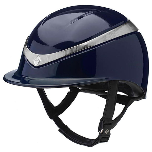 equisafety Charles Owen HALO - Riding Hat - Navy/Platinum Gloss