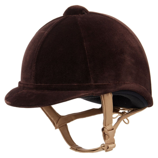 equisafety Charles Owen Hampton Velvet Riding Hat - Brown