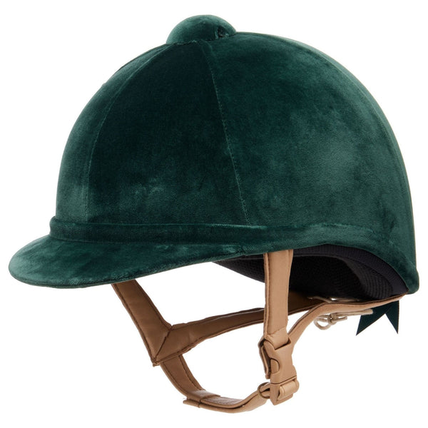 equisafety Charles Owen Hampton Velvet Riding Hat - Green