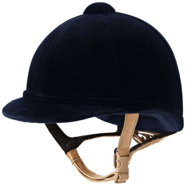 equisafety Charles Owen Hampton Velvet Riding Hat - Navy