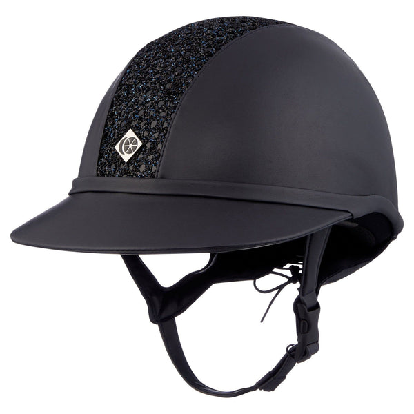 equisafety Charles Owen Leather Look Sparkly SP8 Plus - Riding Hat - Navy