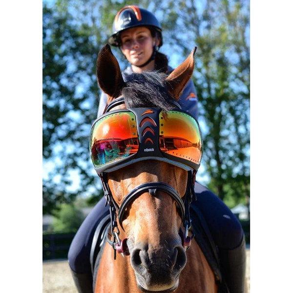 equisafety eQuick eVysor Horse Mask - Horse Comfort - Mirrored Rainbow
