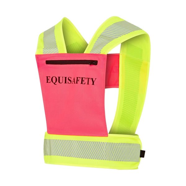 equisafety Equisafety Adjustable Reflective Harness with pocket - PINK/YELLOW