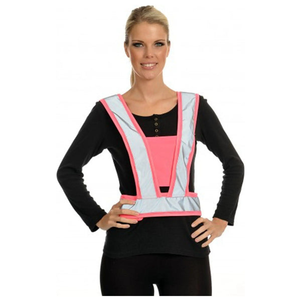 equisafety Equisafety CHILD Reflective Hi Vis Adjustable Body Harness - Pink