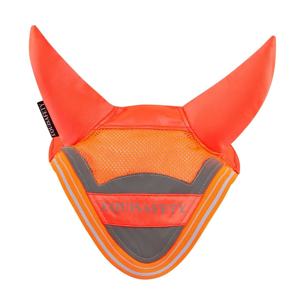 equisafety Hi Vis Acoustic Horse Ears - ORANGE