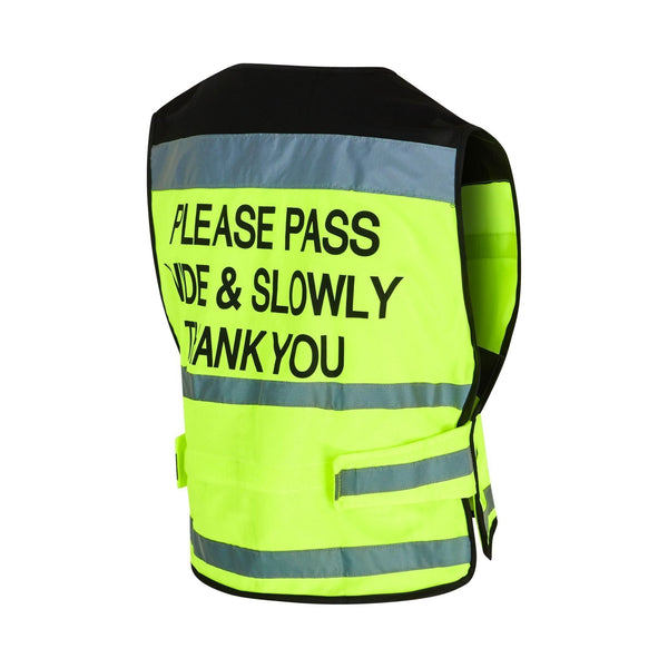 equisafety Equisafety Horse Riding Hi Vis Yellow Waistcoat - PLEASE PASS WIDE & SLOWLY