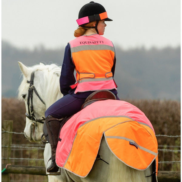 equisafety Equisafety Multi Coloured Hi Vis Hat Band - Pink/Orange