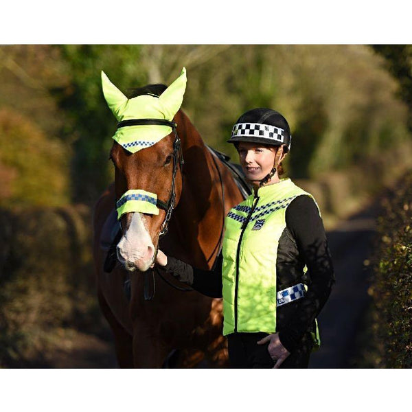 equisafety Equisafety POLITE Hi Vis Hat Band - BLACK Chequer Tape