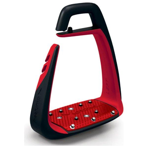 equisafety FreeJump Safety Stirrups Soft Up Classic - Black/Red