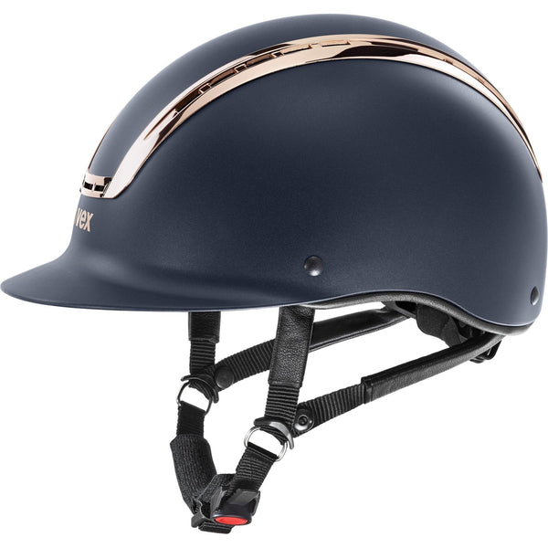 equisafety UVEX suxxeed chrome Riding Hat - black matt/coral