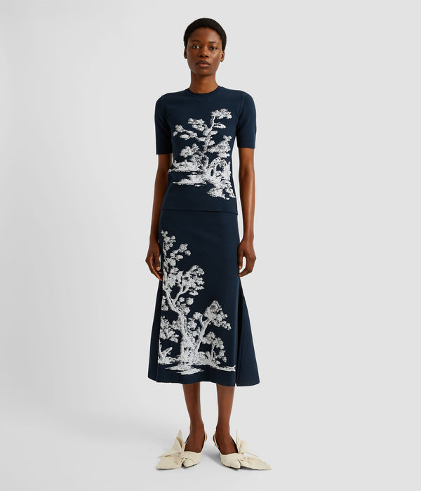 Erdem A-Line Midi Knit Skirt