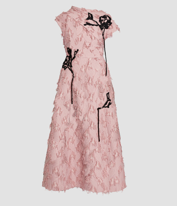 erdem Asymmetric Short Sleeve Dress