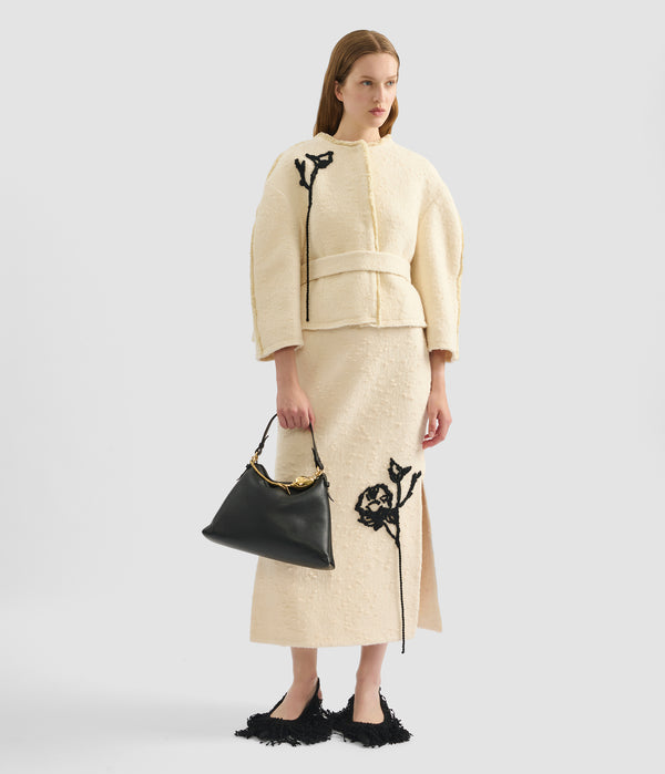 Erdem Cocoon Cropped Belted Jacket