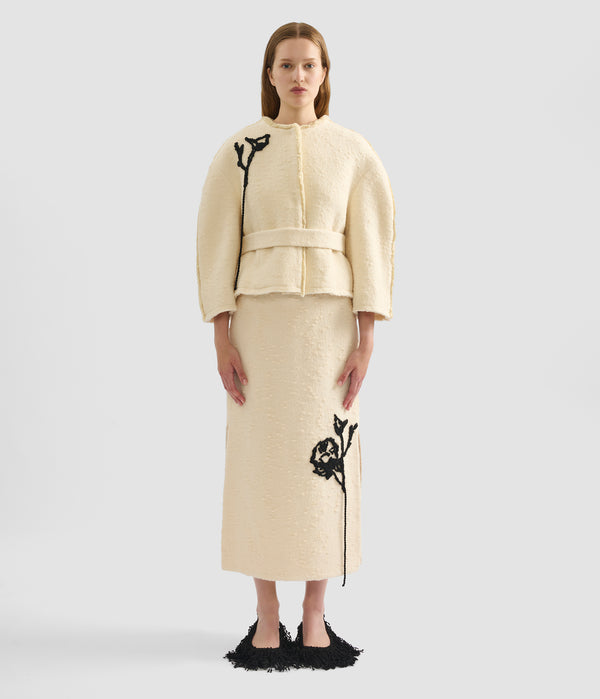 Erdem Cocoon Cropped Belted Jacket