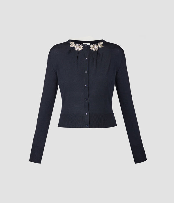 erdem Drape Detail Knit Cardigan