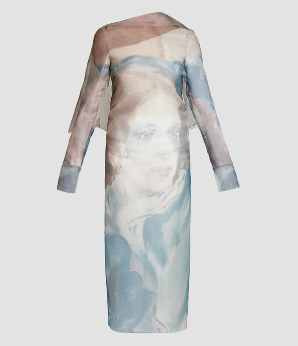 erdem Draped Long Sleeve Cocktail Dress